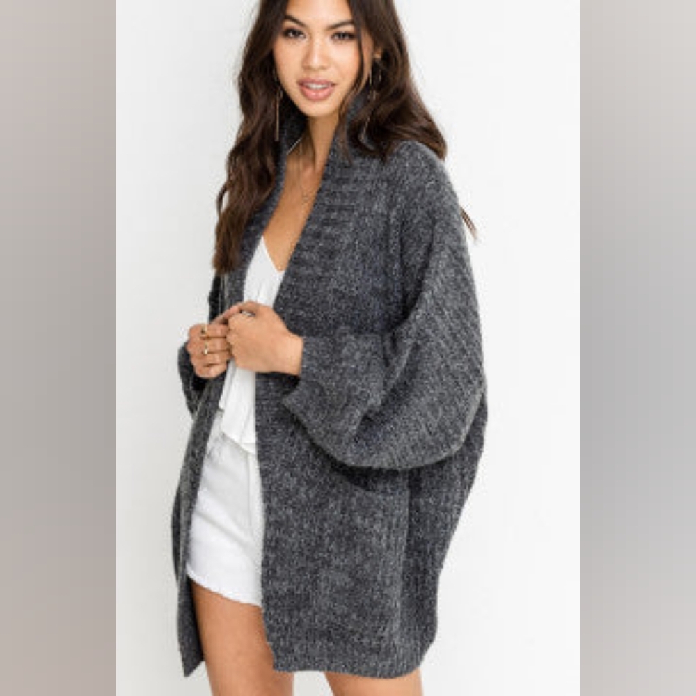 Lush Johnna Cardigan - Dark Grey